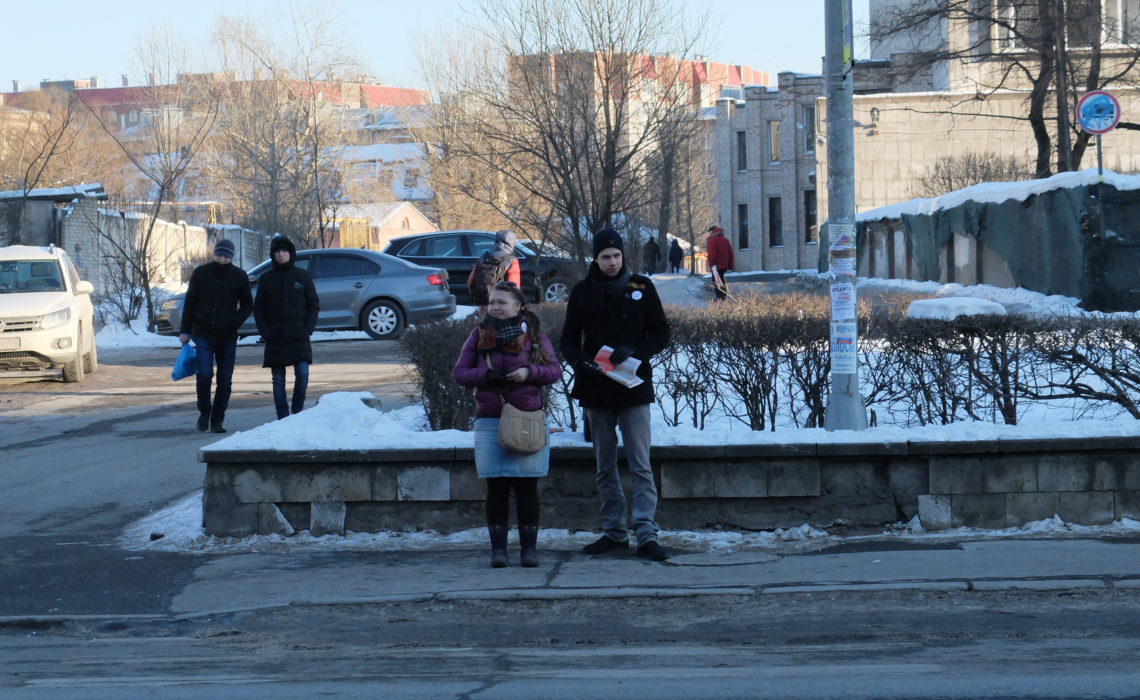 В Адмиралтейском районе прошли пикеты за Павла Грудинина